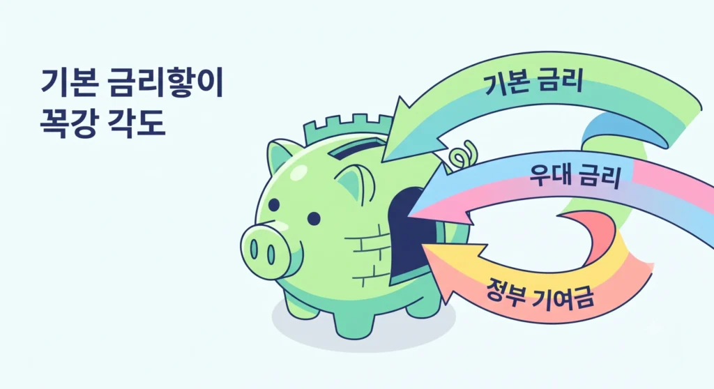 최고 연 7%대 효과? 은행별 우대 금리와 정부 기여금 매칭 구조