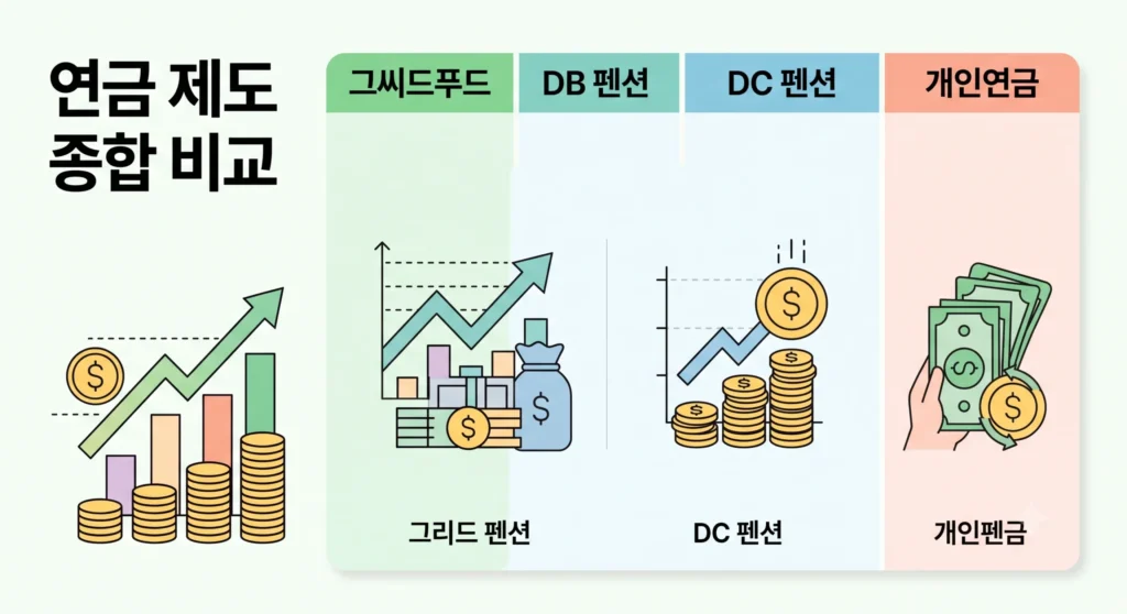 푸른씨앗·퇴직연금·개인연금 종합 비교