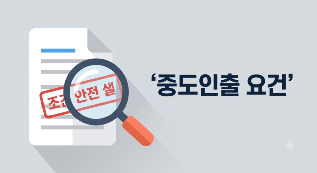 중도인출이 허용되는 주요 법정 사유