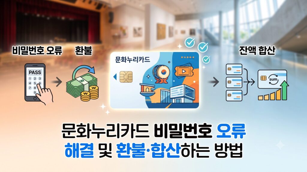 문화누리카드 비밀번호 오류 해결 및 환불·합산하는 방법