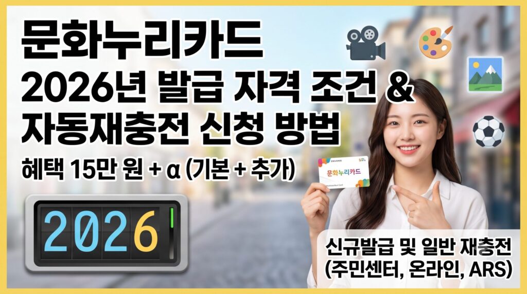 문화누리카드, 발급 자격 조건 및 자동재충전 신청 방법