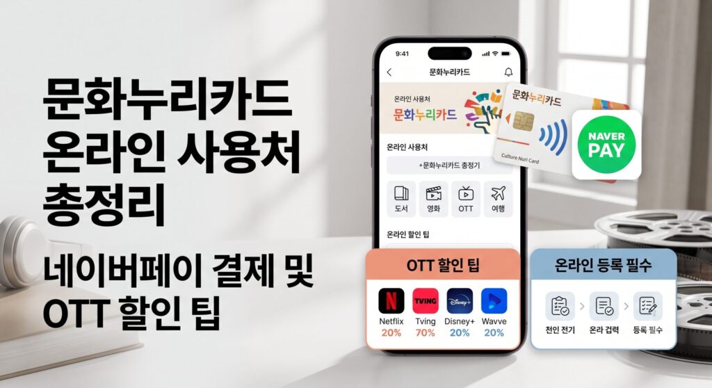 문화누리카드 온라인 사용처 총정리 (네이버페이 결제 및 OTT 할인 팁)