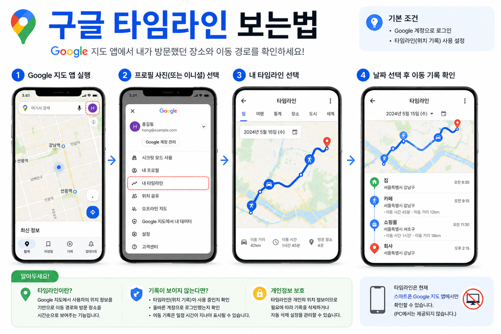 구글 타임라인 보는법